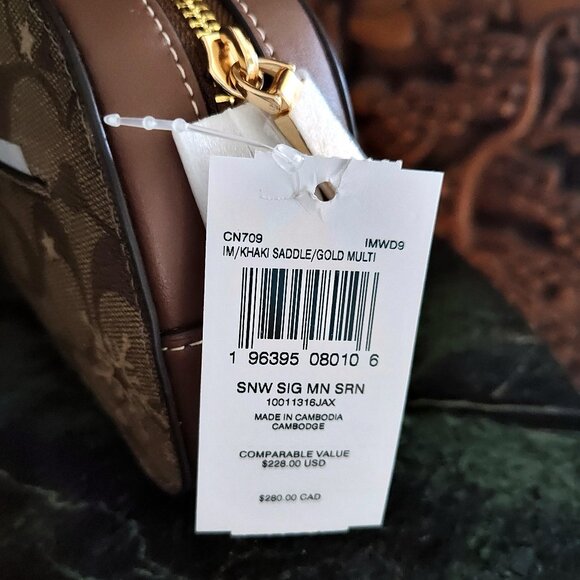 NWT Coach Mini Serena Signature Canvas Metallic Star Snowflake Bag - Picture 9 of 16